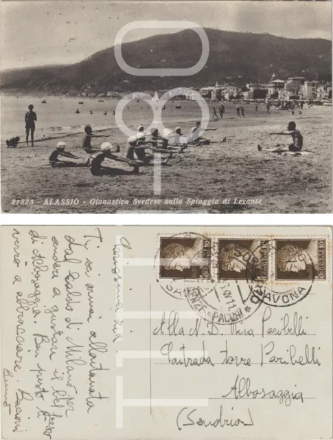Alassio - Ginnastica Svedese Sulla Spiaggia Di Levante (Savona) 1936