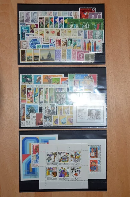 DDR Jahrgänge 1974-81 ** mit allen Blocks, Kleinbogen, Zdr. und 3er-Streifen