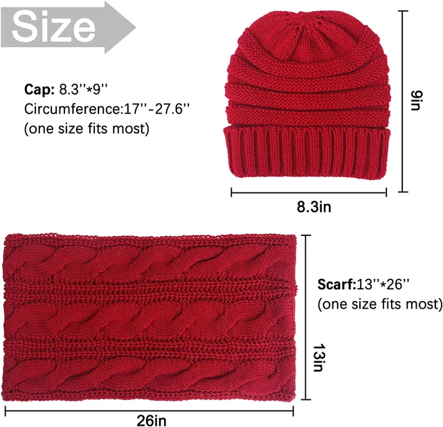 Bufanda Y Gorro Grueso Tejidos De Punto Beanie Cuellera De Mujer Para Invierno 5