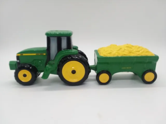 John Deere Tractor and Wagon of Corn- Salt & Pepper Shakers