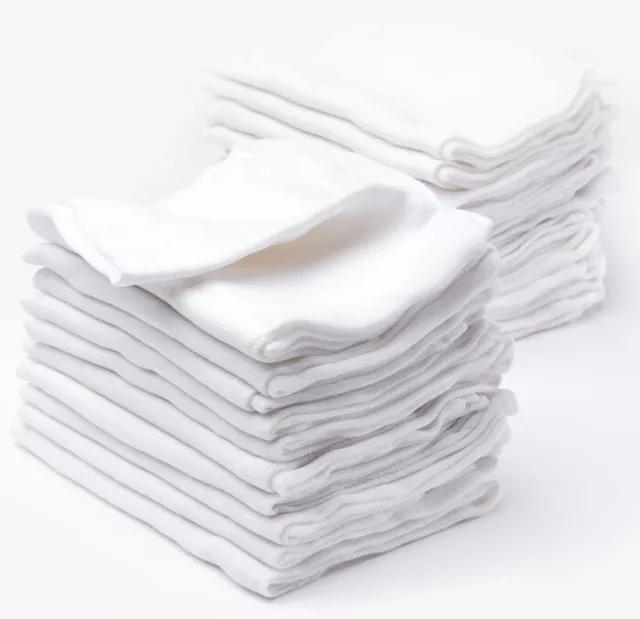 ✅ Baby Muslin Squares 100% Cotton Soft Swaddle Burp Cloths Nappy Bibs 80x80cm