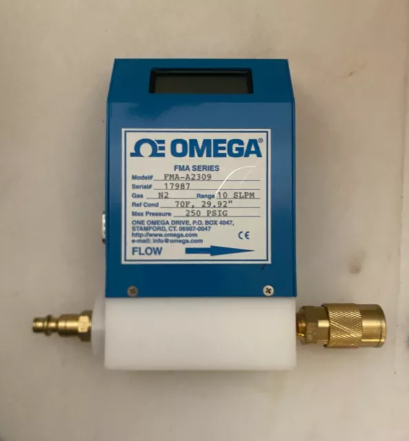 OMEGA FMAA2309 GAS Flow Meter Mass Air Flow Sensor 10 l/min, 250 psi