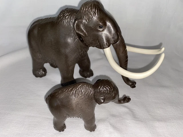 PLAYMOBIL MAMMOUTH ET Son Petit Prehistoire Homme Des Cavernes Animaux