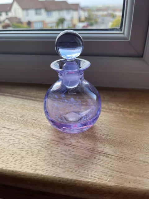 Vintage Caithness Glass Perfume Bottle With Stopper Pink Purple