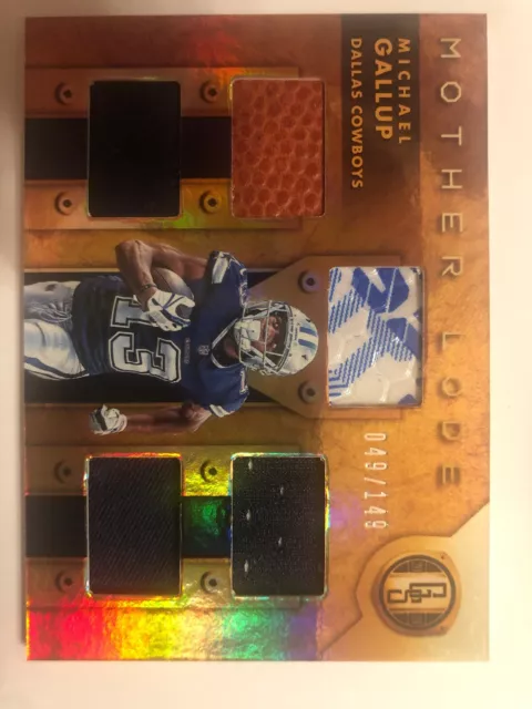 Michael Gallup 2019 Panini Gold Standard Mother Lode Rookie 5 Patches 049/149!!