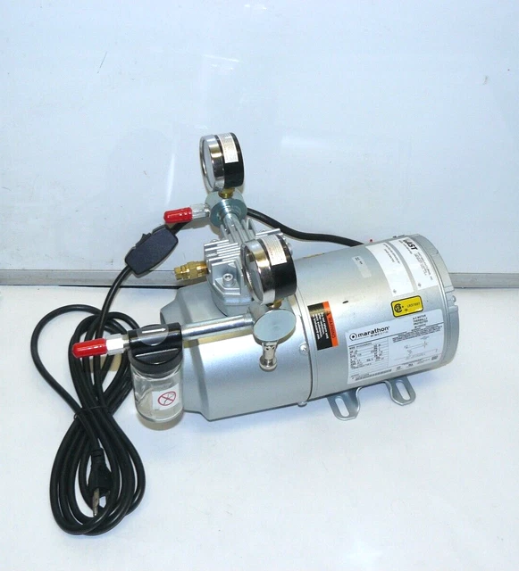 Gast 1HAB-25B-M100X Piston Air Compressor Vacuum Pump 100 PSI 1/6HP 1725RPM Z16