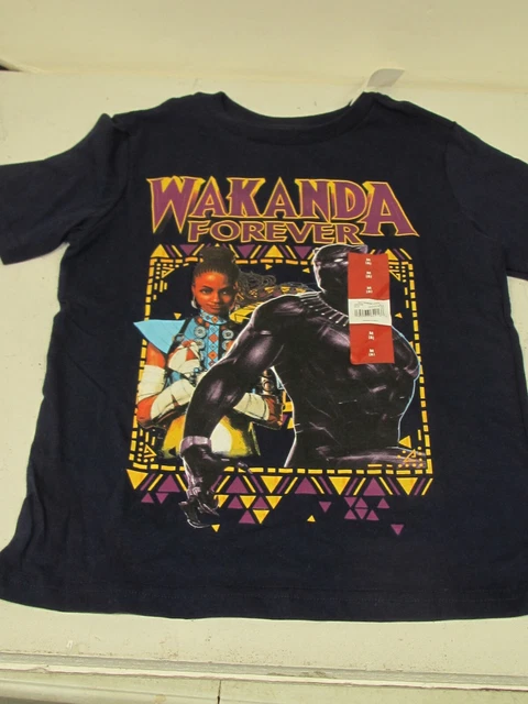 Marvel Black Panther Wakanda Forever T-Shirt Kids, Boys Girls Size M NEW