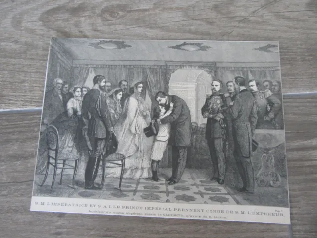 L'imperatrice Eugenie Et Le Prince Imperail Prennent Conge De L'empereur 1866