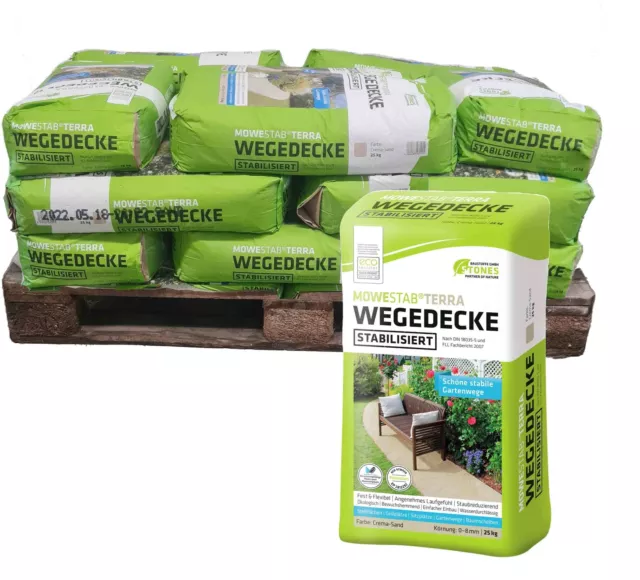 Wegedecke stabilisiert 0-8 mm crema-sand 500 kg MOWESTAB TERRA Wegedecke Stones