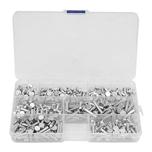 M4 Flat Head Solid Aluminum Rivets Nuts Blind Insert Nutserts Assortment Kit ...