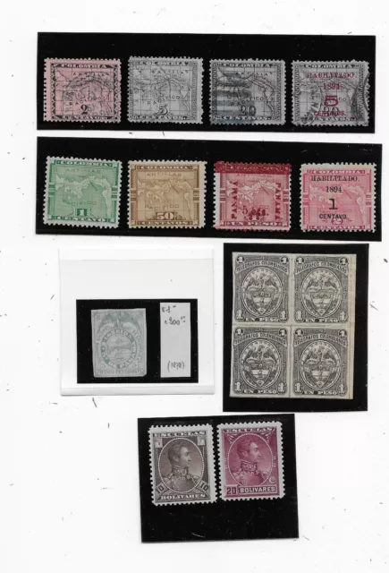 COLOMBIE petit lot de timbres classiques à étudier pas spécialiste