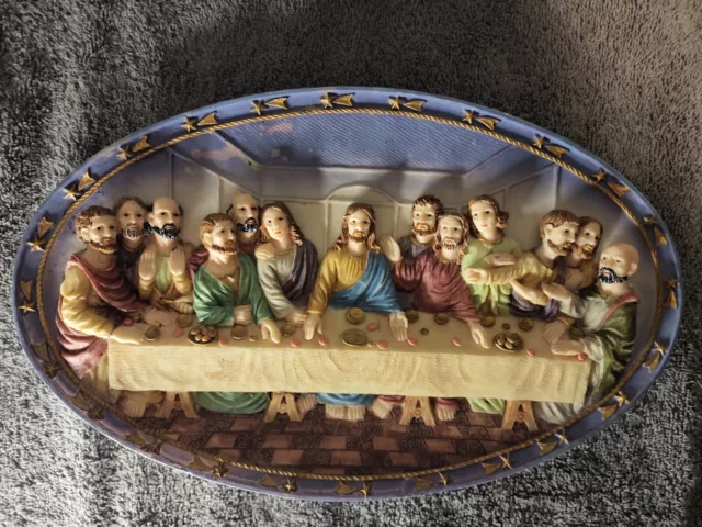 Italian Vintage The Last Supper Wall Hanging Resin 3D Plaque £42.00 -  Picclick Uk