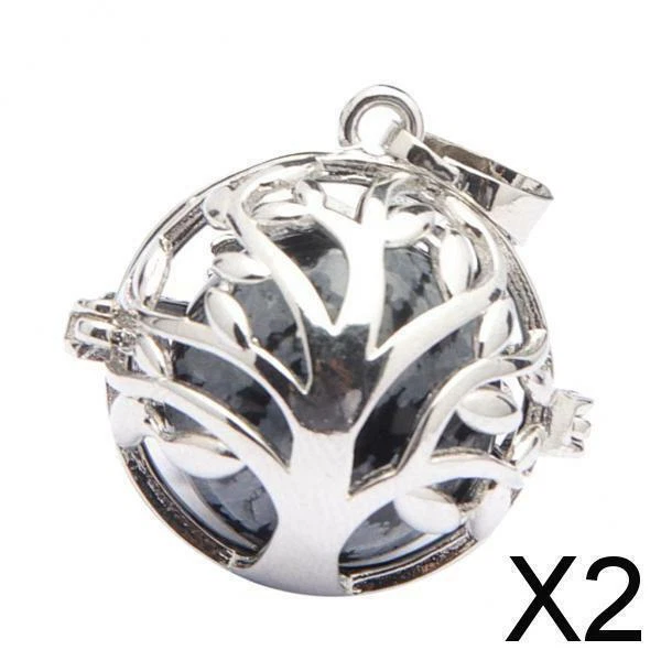 2X Arbre de Vie Perles de Cuivre Cage Médaillon Pendentif pour Collier Bracelet