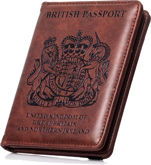 Passport Holder - RFID Blocking British Passport Cover - Passport Wallet - UK