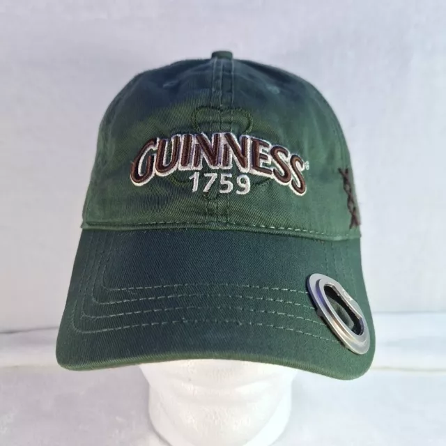 Guinness Beer 1759 Bottle Opener Adjustable Strapback Cap Hat Green Logo