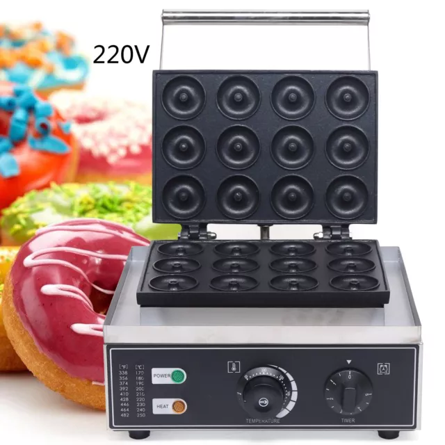 12 Grid Waffeleisen Kommerzielle Doughnut Baker Maker Donut Machine Edelstahl