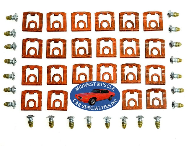 68-76 A body Rear Window Trim Molding Clips Fits Dart Scamp Valiant 22pcs ZV