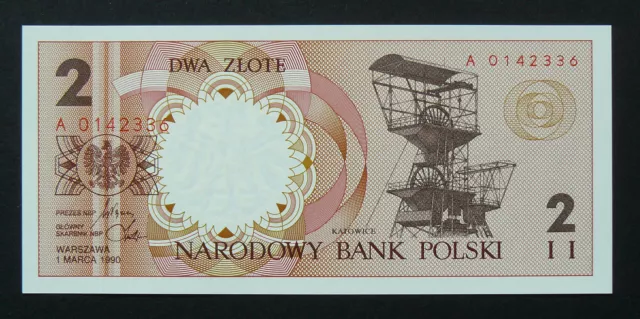 POLAND, 2 ZLOT 1990, POLISH CITIES SERIES ""KATOWICE"", W/O overprint, UNC (DE)