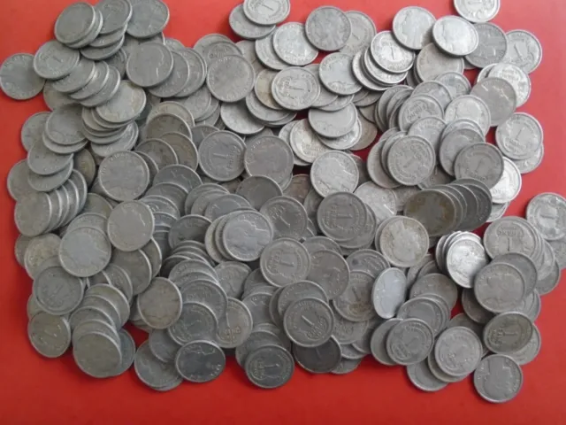350 pièces de monnaies alu 1 Franc Morlon TB/TTB 1941- 1944 à 1959
