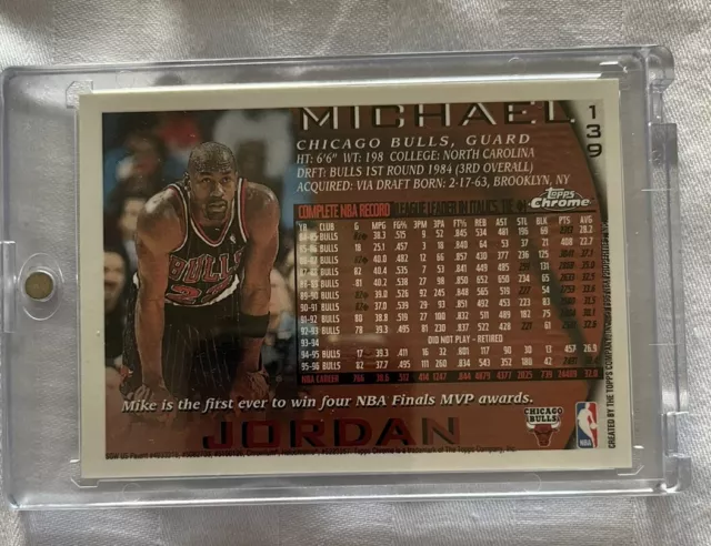 Michael Jordan Topps Chrome 1996 #139 1st Chrome Card Prizm Kobe RC Rookie Year 2