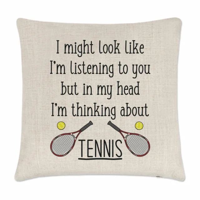 I Might Look Like I'm Listening To You Tennis Cushion Cover Pillow Dad Lady Mum