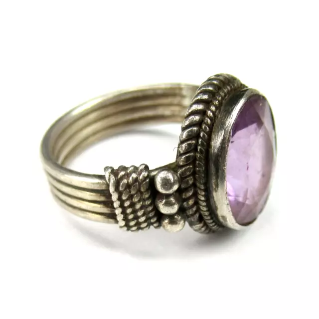 Wunderschöner Designer Ring aus Silber (geprüft) Amethyst? Vintage Silver RG52