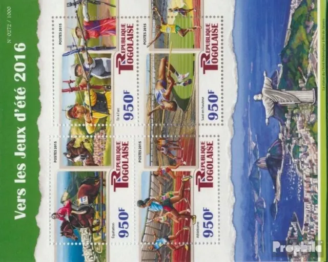 Briefmarken Togo 2015 Mi 7083-7086 Kleinbogen postfrisch Olympische Spiele