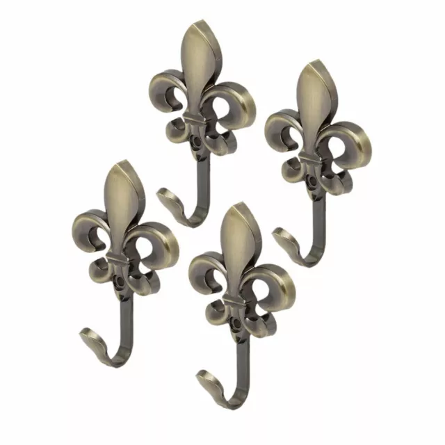 4x Vintage Metal French Flower Wall Mount Coat Robe Towel Key Hat Hooks Hangers