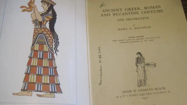 1947 Ancient Greek, Roman&Byzantine Costume&Decoration BY Mary Houston-HBK-EX LI