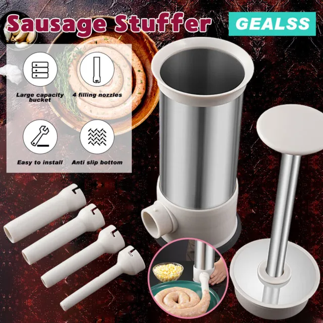 Sausage Machine Meat Filler Stuffer Salami ​Maker Funnel Hand Operated