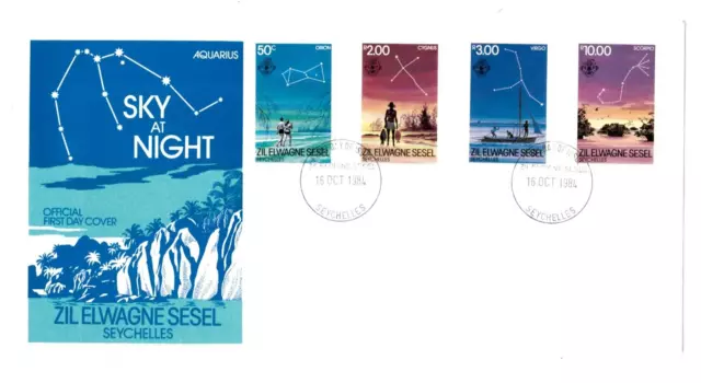 SEYCHELLES / ASTRONOMY - 1984 ZES (Outer Islands) SKY AT NIGHT Set on FDC