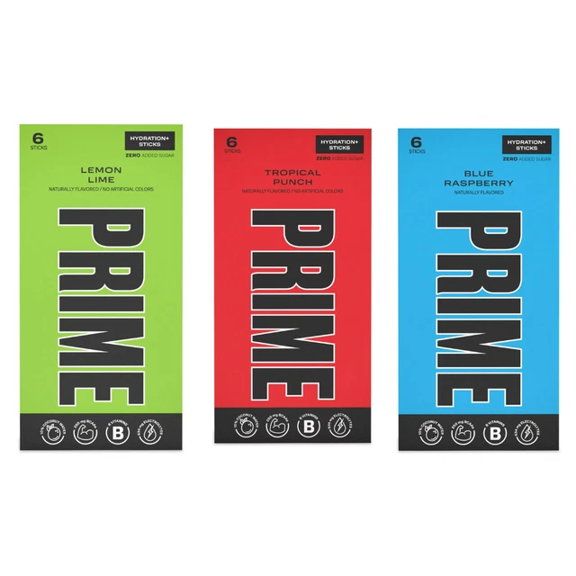 PRIME HYDRATION ENERGY Drink Zero Added Sugar Sticks, (6 x Sachets