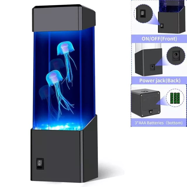 USB Powered Aquarium Night Lights Multi-Color Jellyfish Lava Lamps Desktop Decor