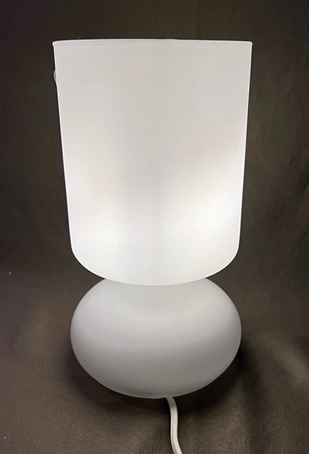 LAMPADA DA TAVOLO Likta Ikea In Vetro Satinato Bianco Anni '90
