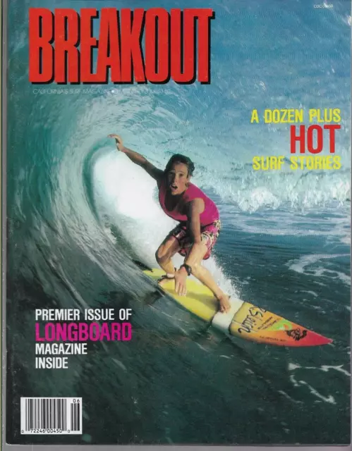 BREAKOUT  Mag  June 1987  Premier Issue of  LONGBOARDER Mag Intact - LIKE NEW