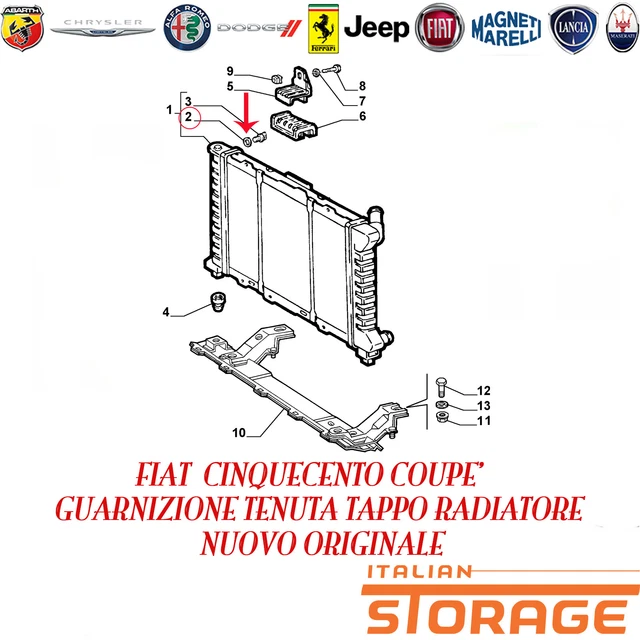 FIAT CINQUECENTO COUPE' Joint D'Étanchéité Bouchon Radiateur Original ...