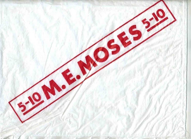 M E Moses Five and Ten Cent Store Plastic Bag Texas Dime Store Chain