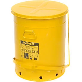 Justrite 21 Gallon Oily Waste Can, Yellow - 09701 JUSTRITE SAFETY GROUP 09701