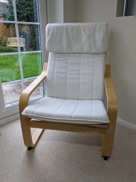 BROBOCK / BJÖRKTRAST Chair with cushion, rattan white/black - IKEA