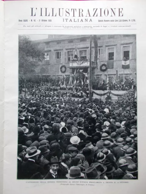 L'Illustrazione Italiana 17 Ottobre 1920 Venezia Tridentina Arti Brera Besso Po
