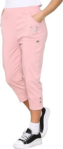 LADIES WOMENS CAPRI Pants Trousers Shorts Cropped Cotton 3/4 Length White  16 L £6.99 - PicClick UK