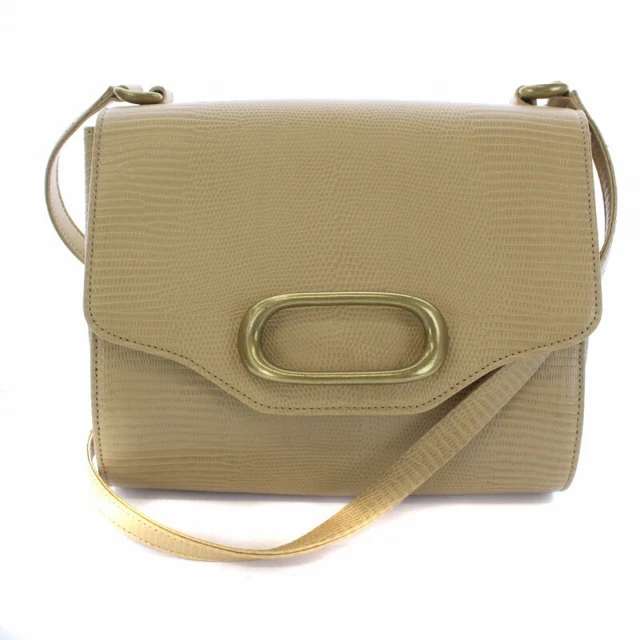 Tofu Roadstone Loadstone Anouk Shoulder Bag Lizard Embossed Leather Beige /Bm Wo