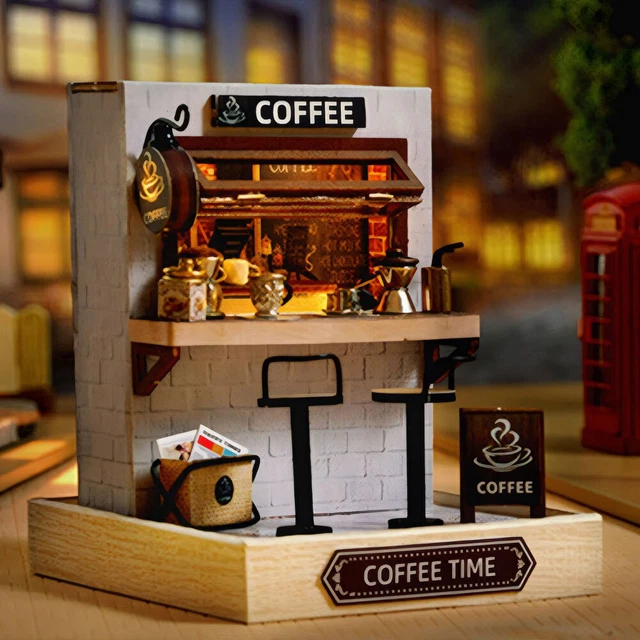 WOODEN CRAFT DOLL Houses With Furniture Making Room Toy Mini Dollhouse