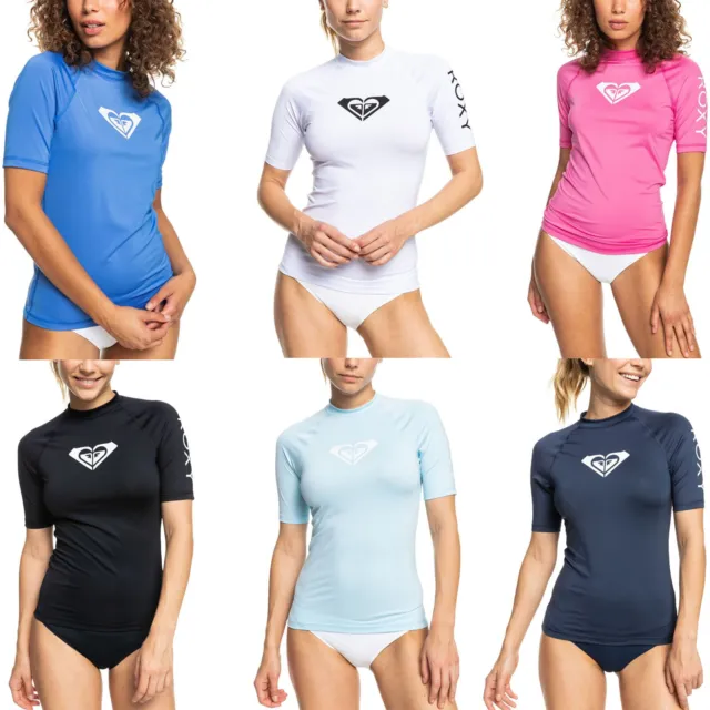 Roxy Womens Whole Hearted Short Sleeve UPF 50 Beach Surf Rash Vest Guard T-Shirt