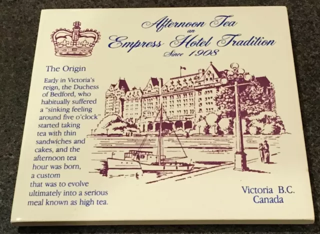 Afternoon High Tea at Empress Hotel Victoria BC Ceramic Tile Wall Hanging Trivet 2