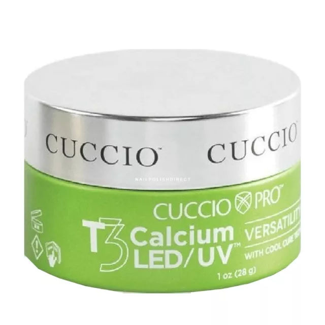 Cuccio T3 LED/UV Cool Cure Calcium Versatility Gel Self Levelling Clear Thin 28g