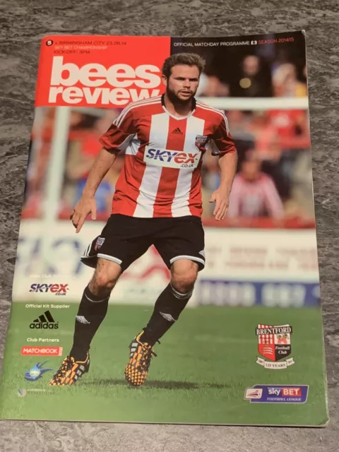 Brentford v Birmingham City Football Programme Championship 2014