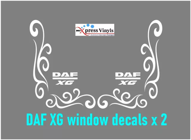 DAF XG window decals x 2. DAF XG truck window graphics stickers