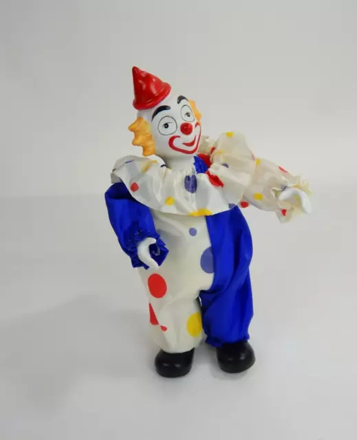 Vintage Standing Circus Clown Music Box Animated 8"....SEE VIDEO....