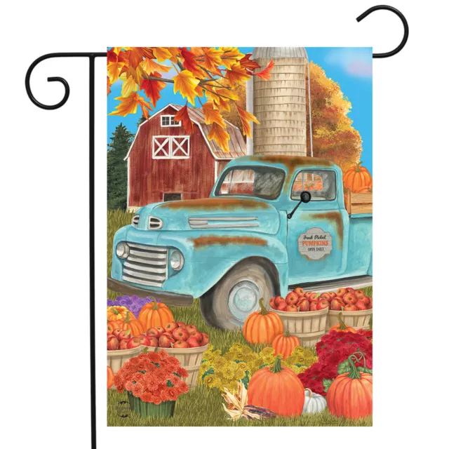 Fresh Picked Pumpkins Fall Garden Flag Farm Barn Autumn 12.5"x18" Briarwood Lane